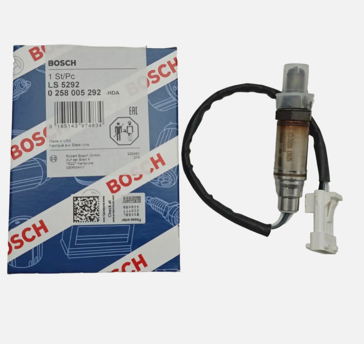 0258005292 Bosch Lambdasonde Fiat Mini Opel PSA Porsche Volvo 4 Polig