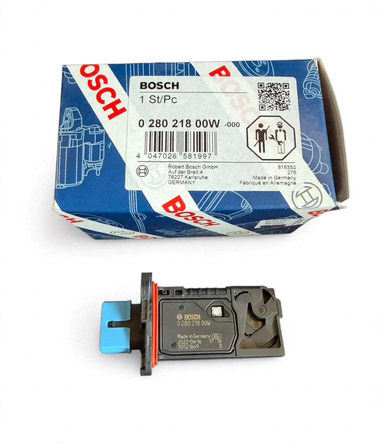BOSCH 0 280 218 00W Luftmassenmesser LMM Sensor Einsatz PSA Opel - 9803448080 NEU OVP